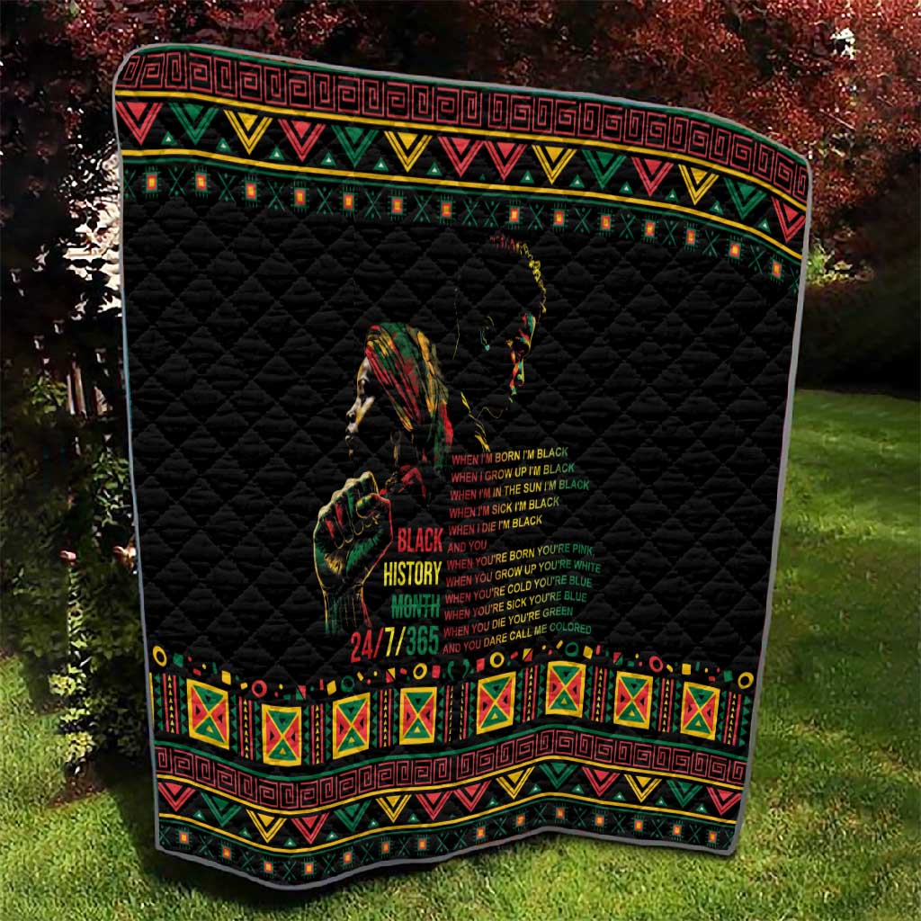 When I'm Born I'm Black Quilt Black History Black Month