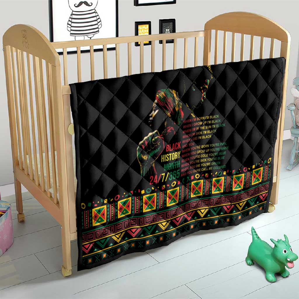 When I'm Born I'm Black Quilt Black History Black Month