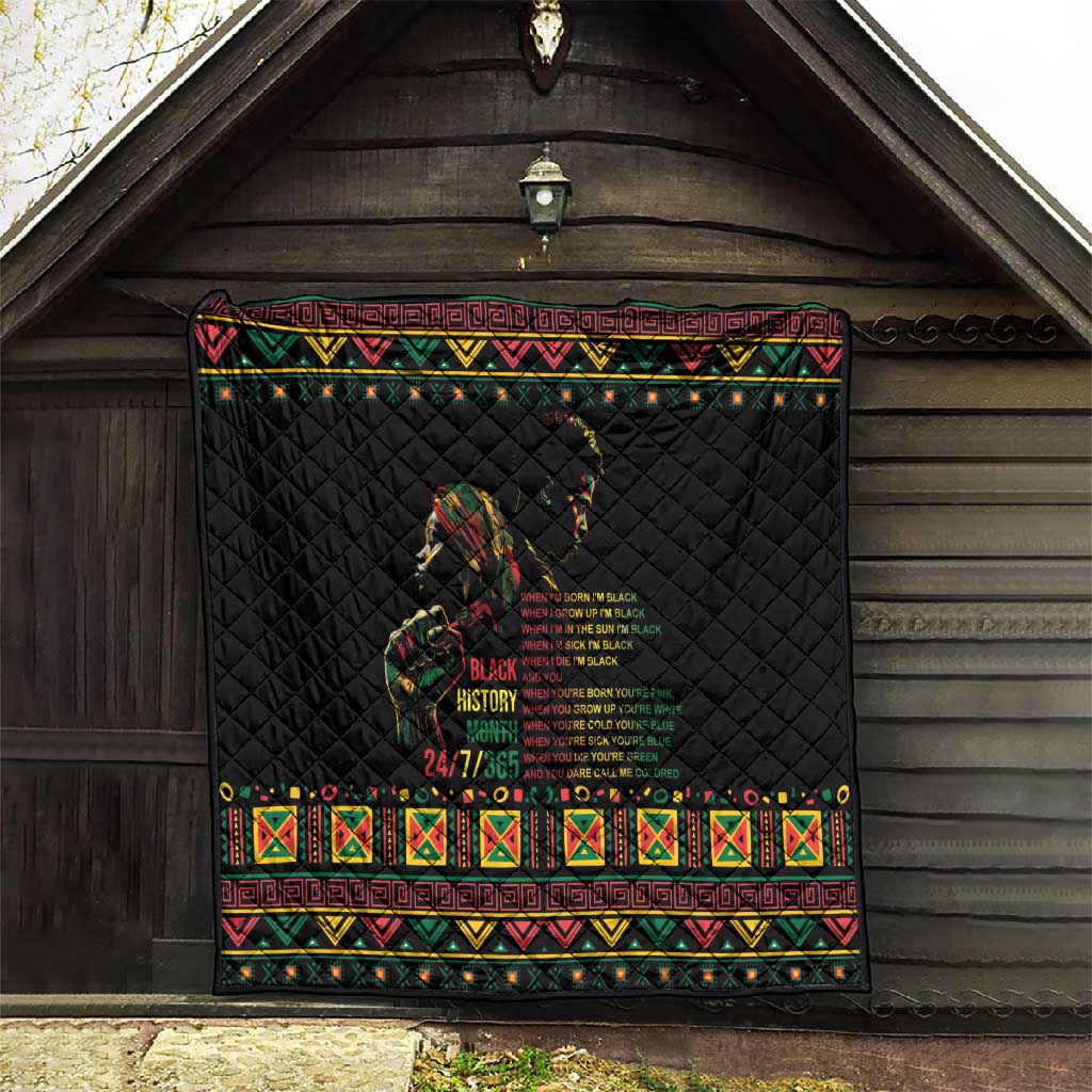 When I'm Born I'm Black Quilt Black History Black Month