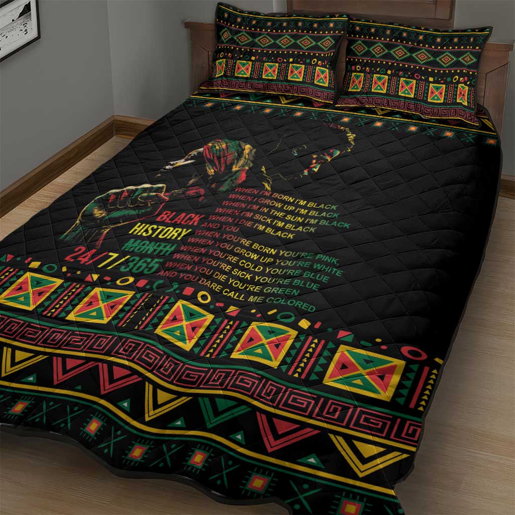 When I'm Born I'm Black Quilt Bed Set Black History Black Month