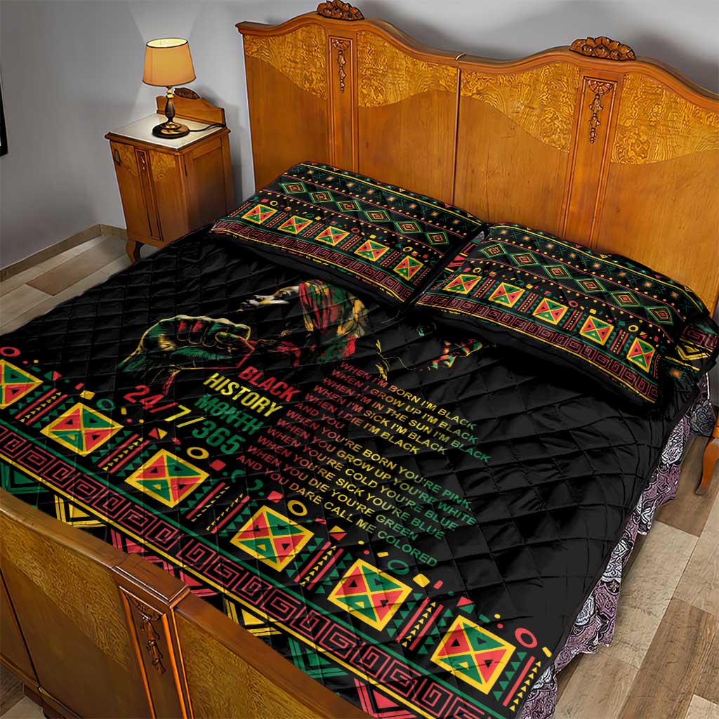 When I'm Born I'm Black Quilt Bed Set Black History Black Month
