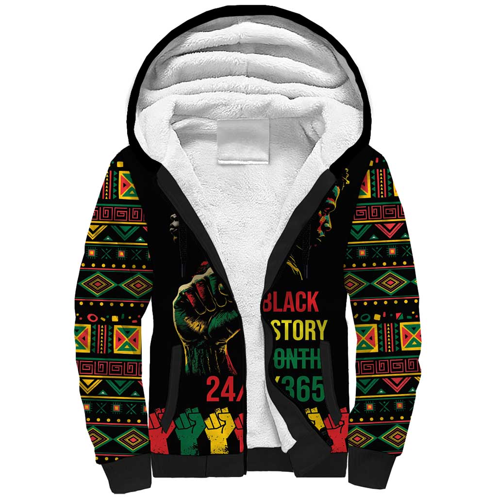 When I'm Born I'm Black Sherpa Hoodie Black History Black Month