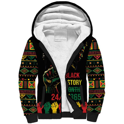 When I'm Born I'm Black Sherpa Hoodie Black History Black Month