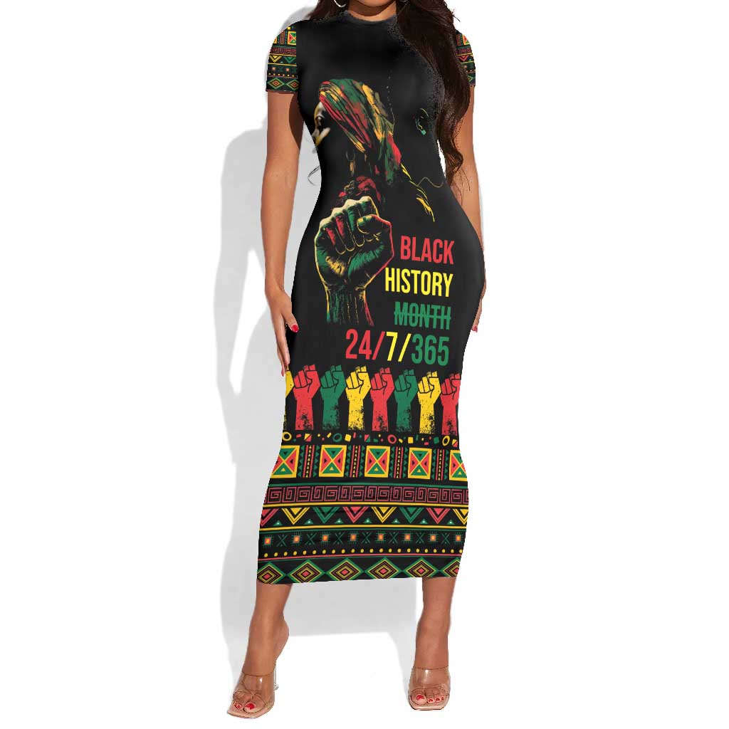 When I'm Born I'm Black Short Sleeve Bodycon Dress Black History Black Month LT9