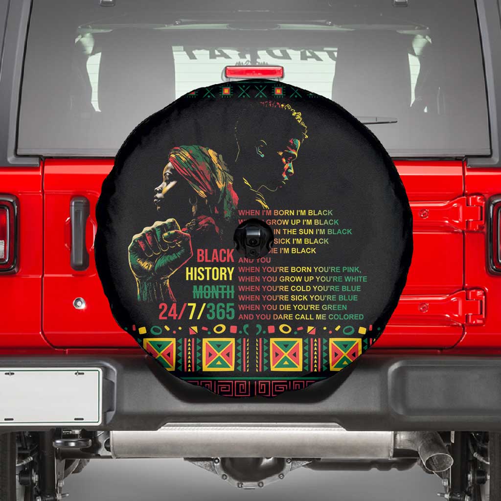 When I'm Born I'm Black Spare Tire Cover Black History Black Month