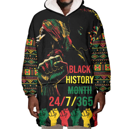 When I'm Born I'm Black Wearable Blanket Hoodie Black History Black Month