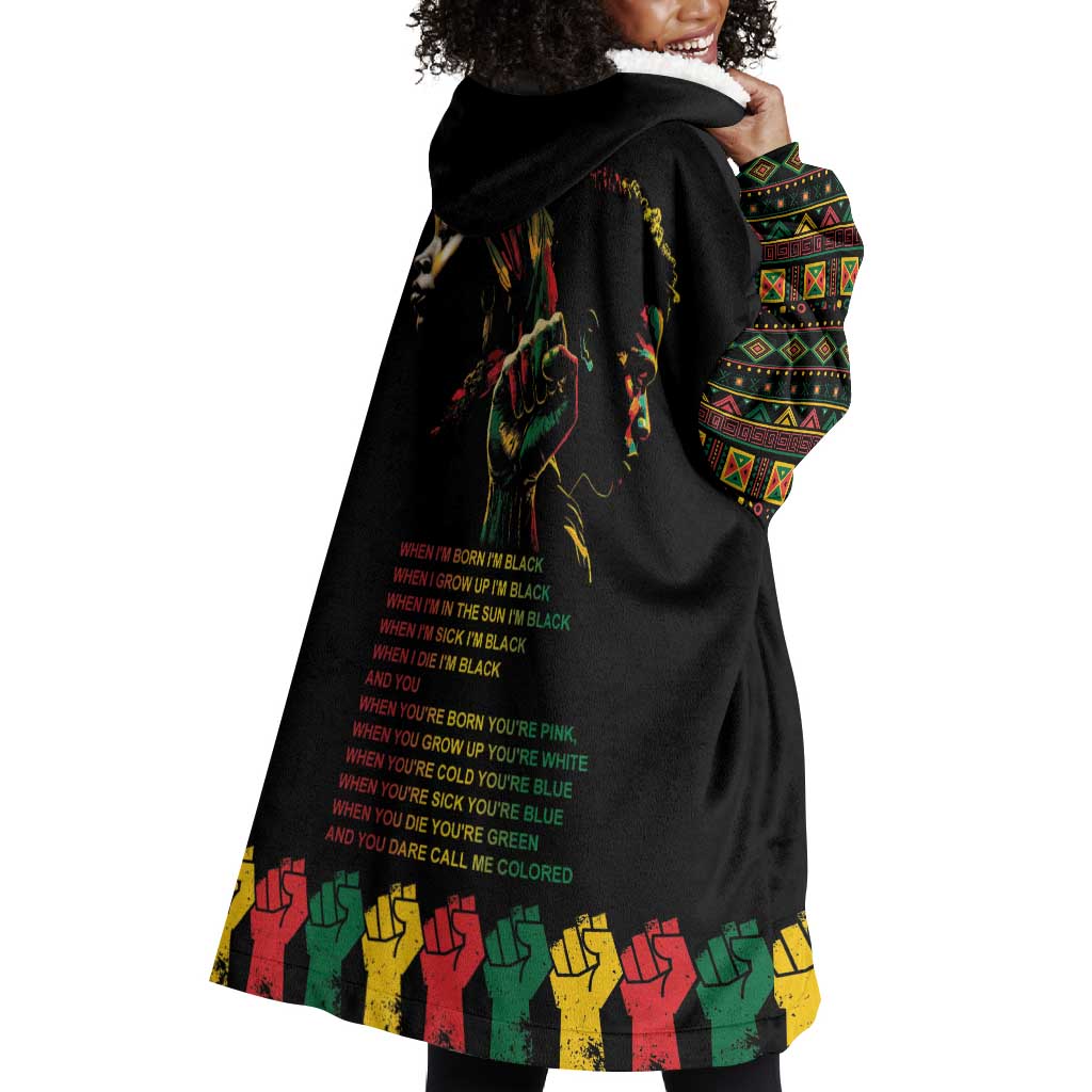 When I'm Born I'm Black Wearable Blanket Hoodie Black History Black Month