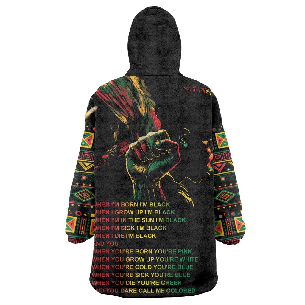 When I'm Born I'm Black Wearable Blanket Hoodie Black History Black Month