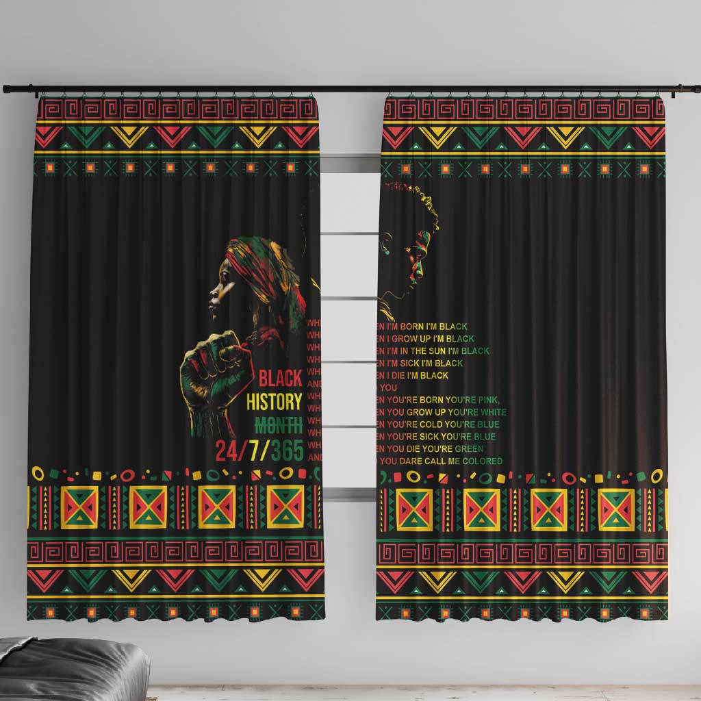 When I'm Born I'm Black Window Curtain Black History Black Month