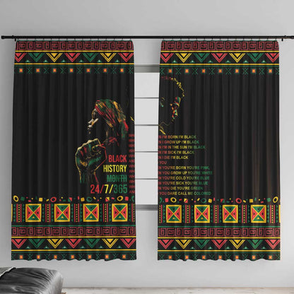 When I'm Born I'm Black Window Curtain Black History Black Month