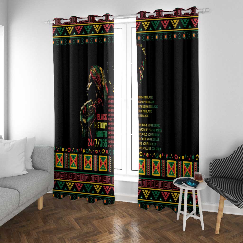 When I'm Born I'm Black Window Curtain Black History Black Month