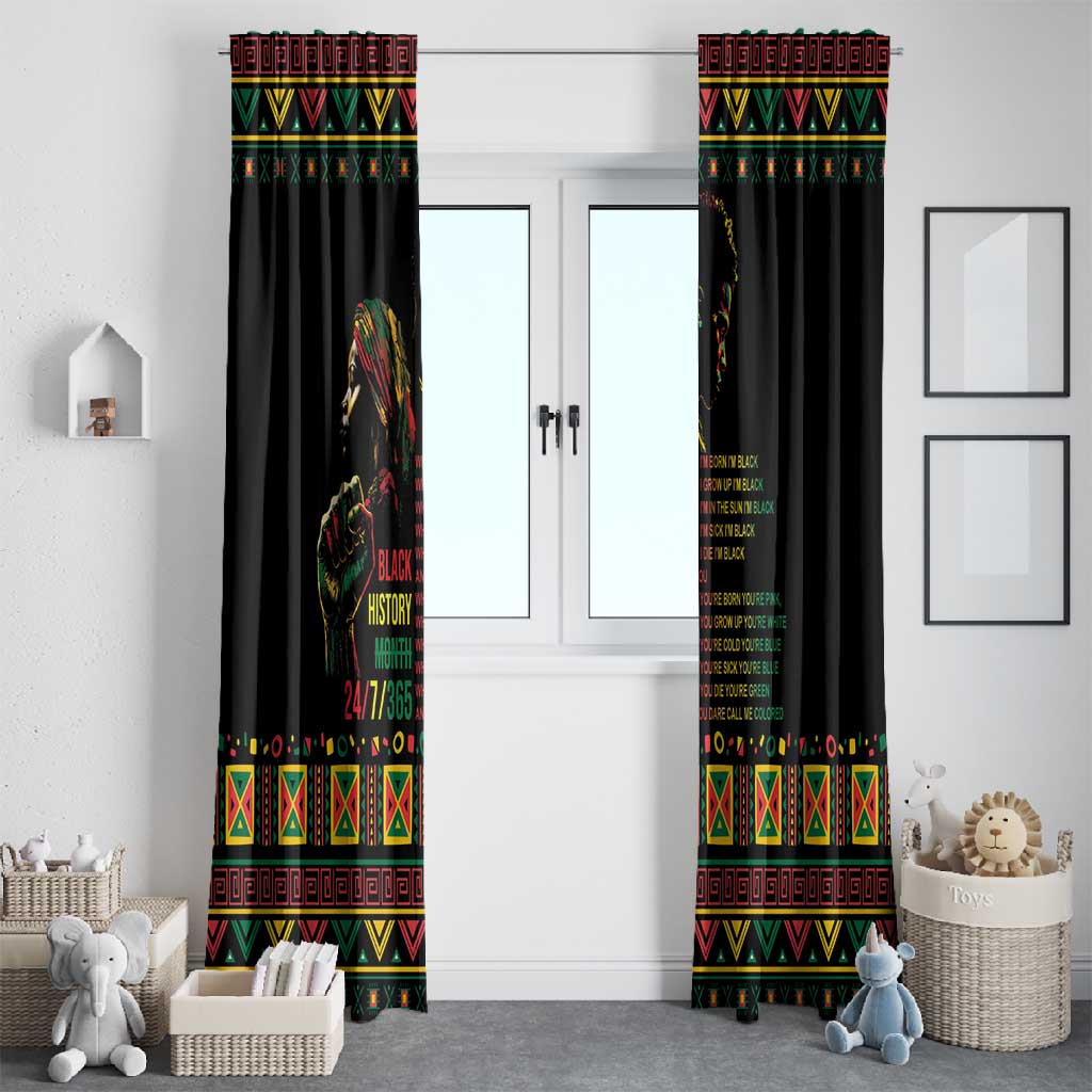 When I'm Born I'm Black Window Curtain Black History Black Month
