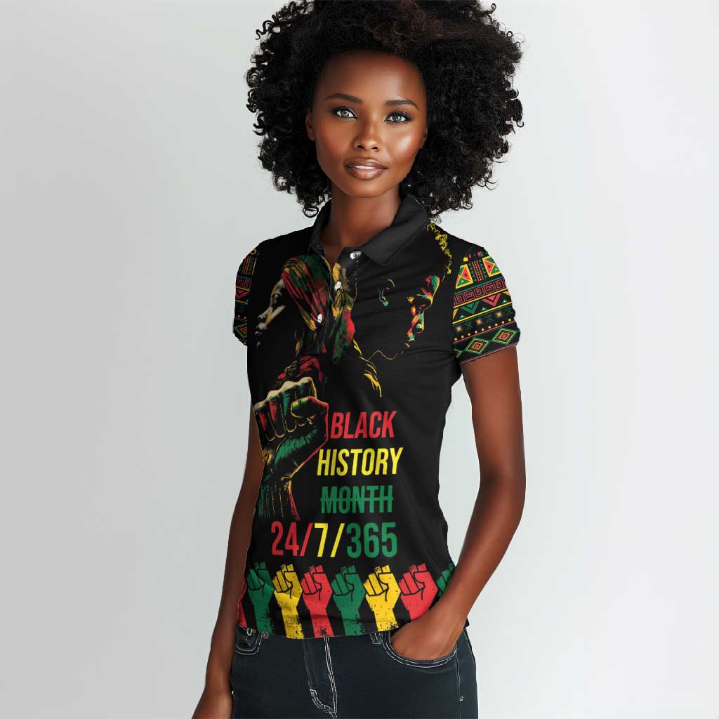 When I'm Born I'm Black Women Polo Shirt Black History Black Month