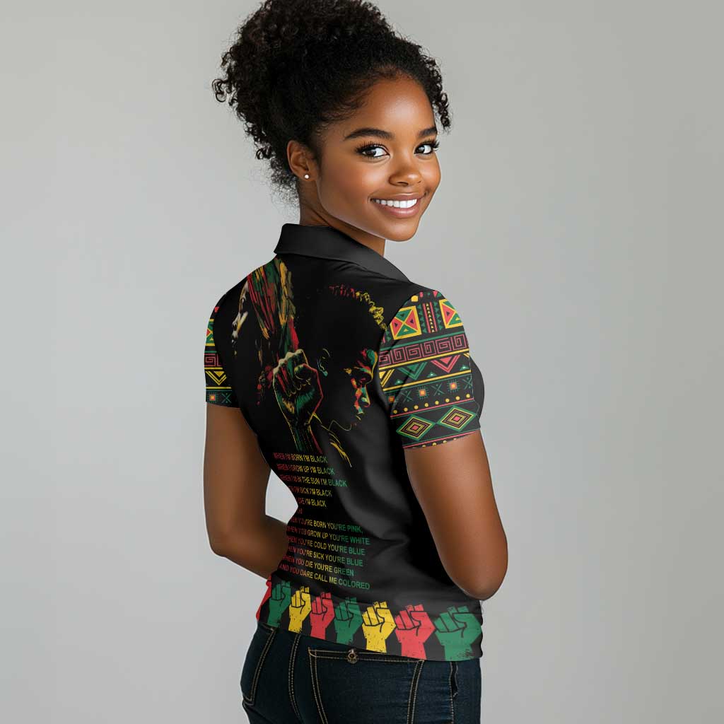 When I'm Born I'm Black Women Polo Shirt Black History Black Month
