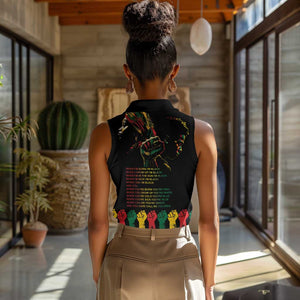 When I'm Born I'm Black Women Sleeveless Polo Shirt Black History Black Month