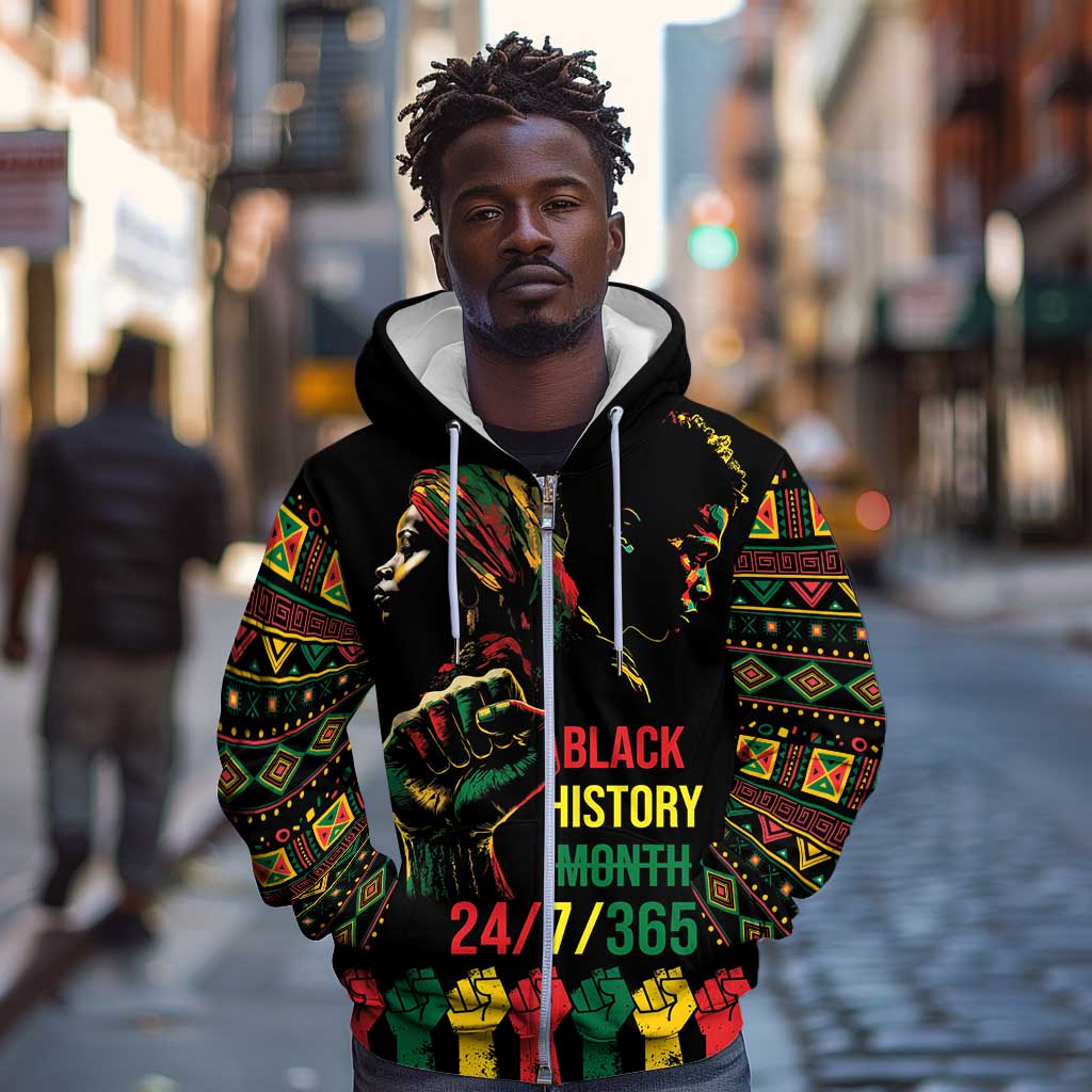 When I'm Born I'm Black Zip Hoodie Black History Black Month