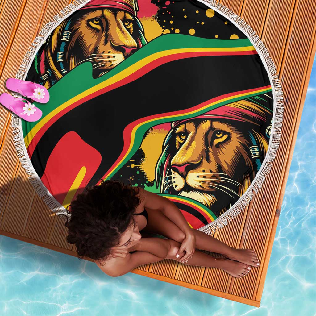 Proud Afro-Jamaicans Rasta Lion Beach Blanket Reggae My Soul
