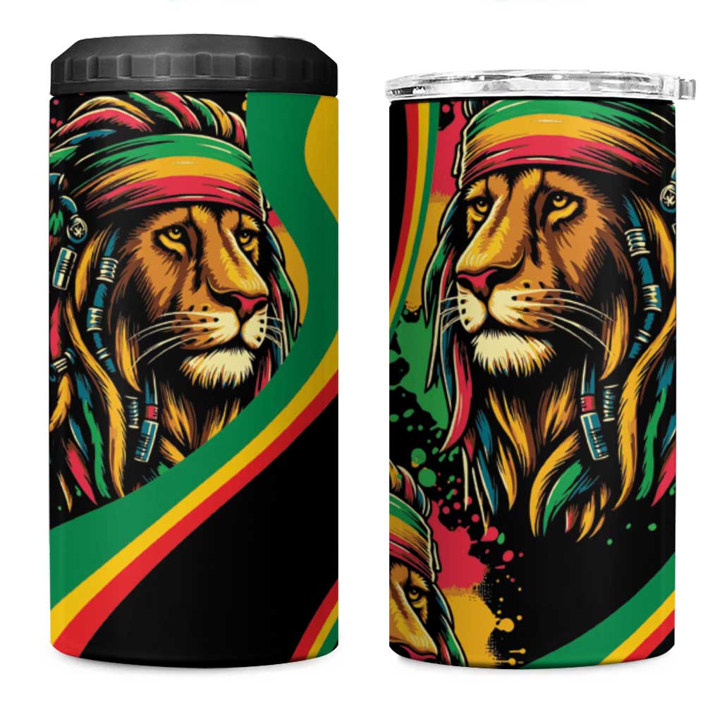 Proud Afro-Jamaicans Rasta Lion 4 in 1 Can Cooler Tumbler Reggae My Soul