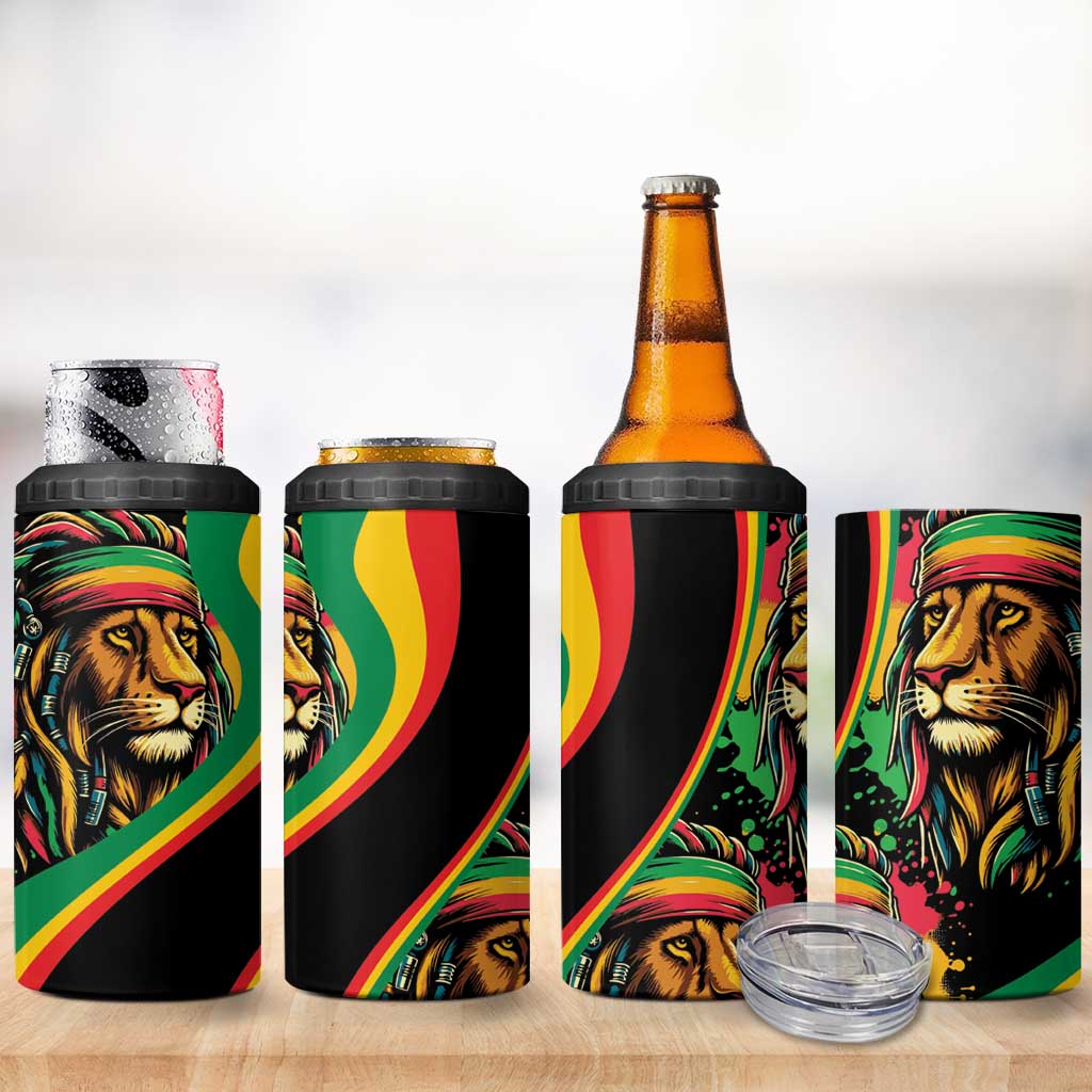 Proud Afro-Jamaicans Rasta Lion 4 in 1 Can Cooler Tumbler Reggae My Soul