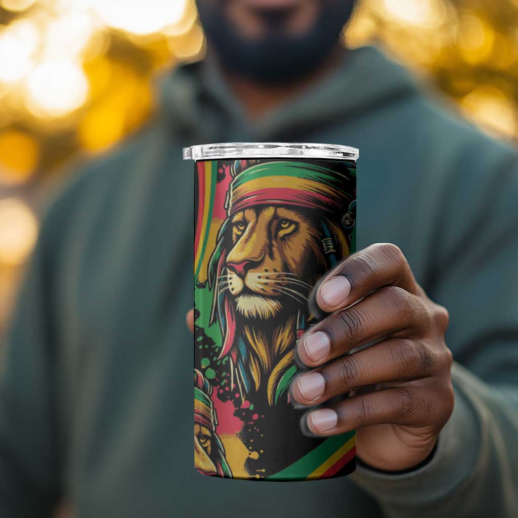 Proud Afro-Jamaicans Rasta Lion 4 in 1 Can Cooler Tumbler Reggae My Soul