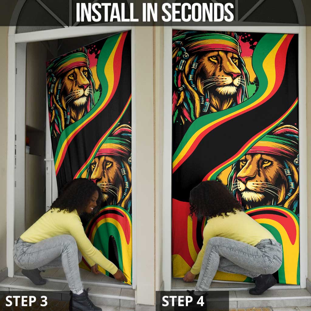 Proud Afro-Jamaicans Rasta Lion Door Cover Reggae My Soul