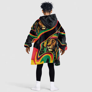 Proud Afro-Jamaicans Rasta Lion Kid Wearable Blanket Hoodie Reggae My Soul