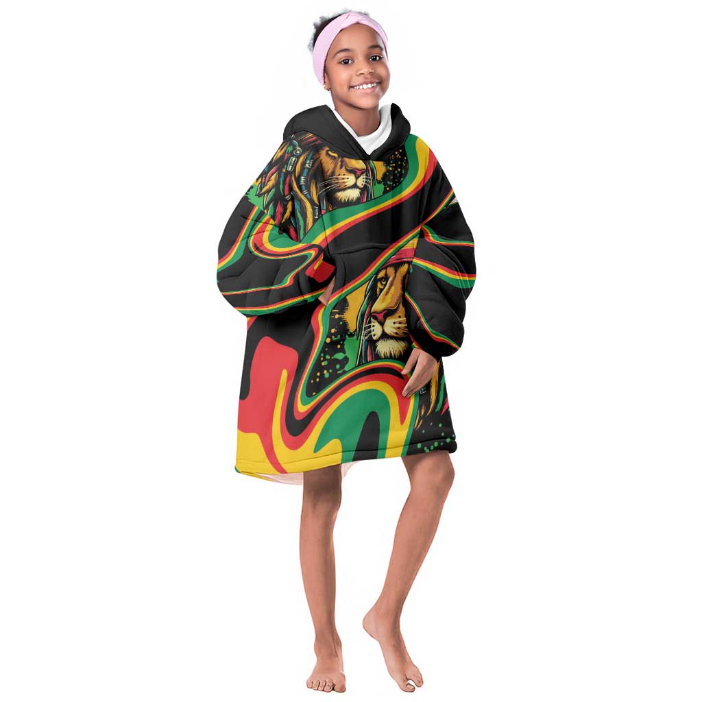 Proud Afro-Jamaicans Rasta Lion Kid Wearable Blanket Hoodie Reggae My Soul