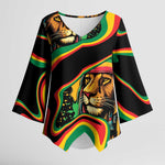 Proud Afro-Jamaicans Rasta Lion Kimono Sleeve Blouse Reggae My Soul