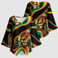 Proud Afro-Jamaicans Rasta Lion Kimono Sleeve Blouse Reggae My Soul