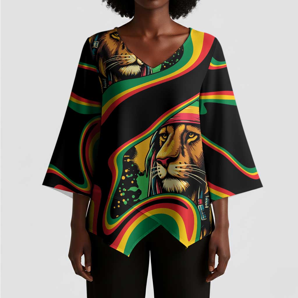 Proud Afro-Jamaicans Rasta Lion Kimono Sleeve Blouse Reggae My Soul