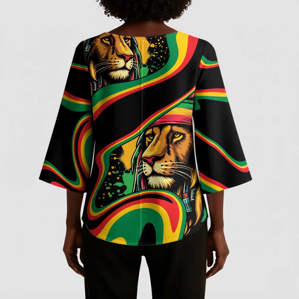 Proud Afro-Jamaicans Rasta Lion Kimono Sleeve Blouse Reggae My Soul