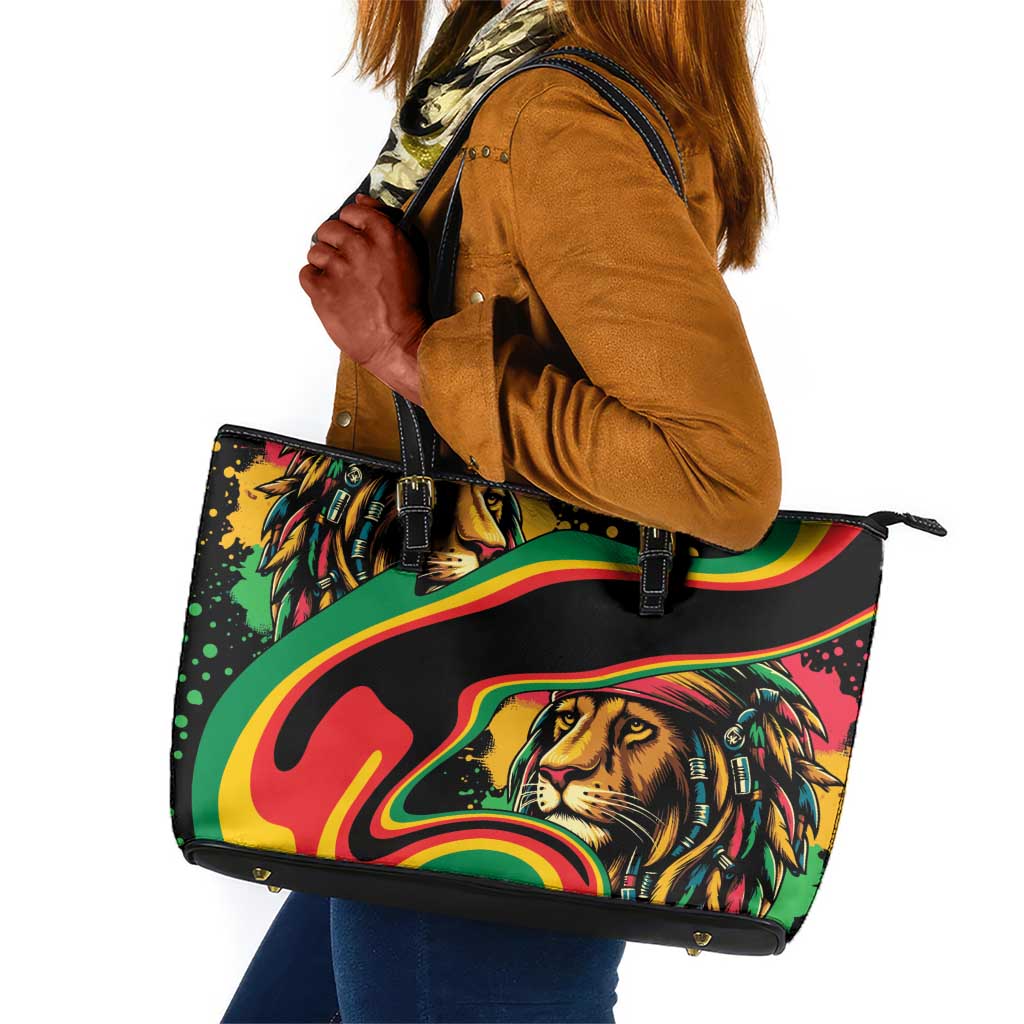 Proud Afro-Jamaicans Rasta Lion Leather Tote Bag Reggae My Soul