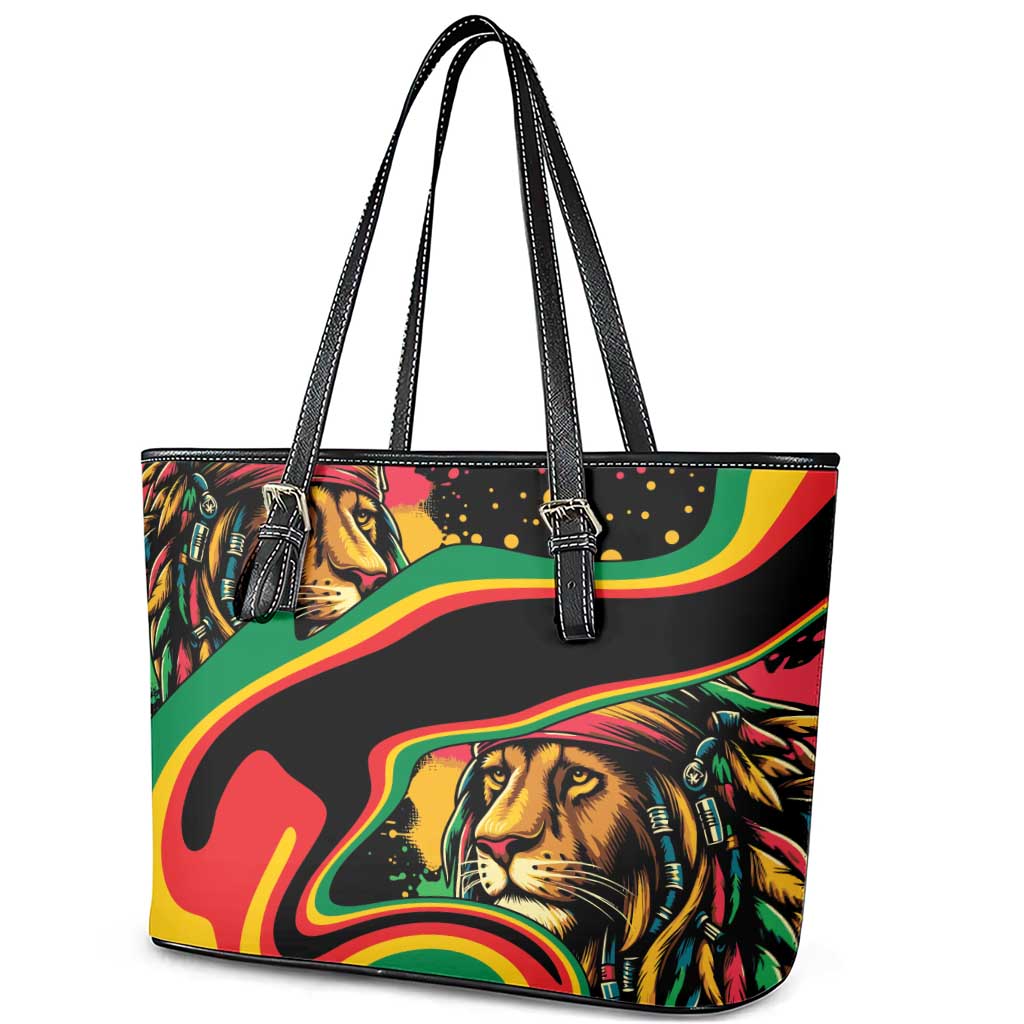 Proud Afro-Jamaicans Rasta Lion Leather Tote Bag Reggae My Soul