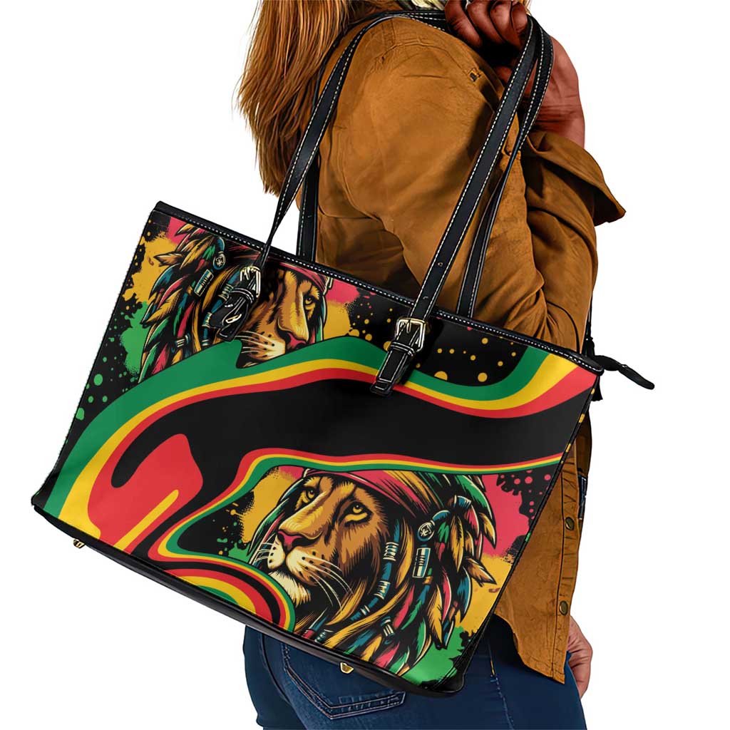 Proud Afro-Jamaicans Rasta Lion Leather Tote Bag Reggae My Soul