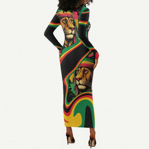 Proud Afro-Jamaicans Rasta Lion Long Sleeve Bodycon Dress Reggae My Soul LT9