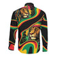 Proud Afro-Jamaicans Rasta Lion Long Sleeve Button Shirt Reggae My Soul