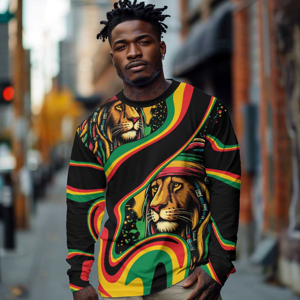 Proud Afro-Jamaicans Rasta Lion Long Sleeve Shirt Reggae My Soul