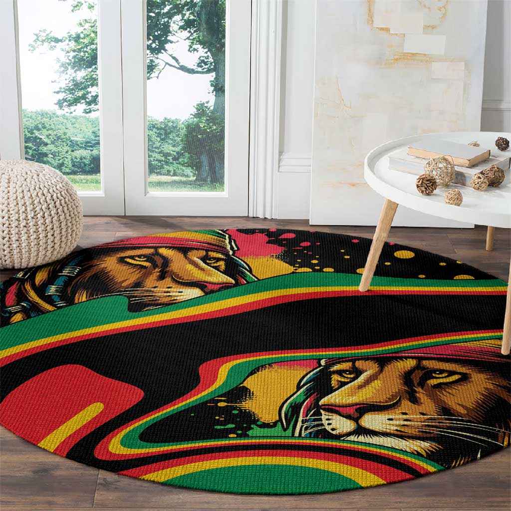 Proud Afro-Jamaicans Rasta Lion Round Carpet Reggae My Soul