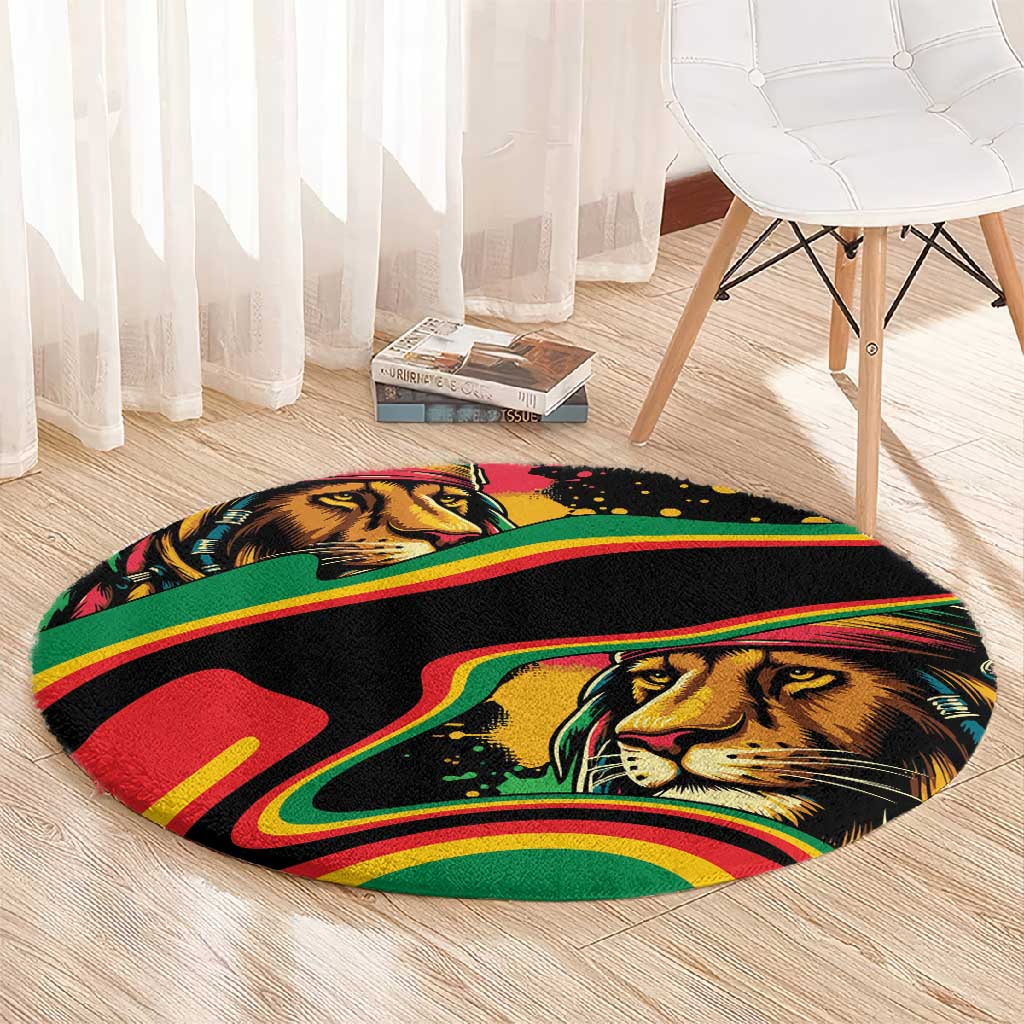 Proud Afro-Jamaicans Rasta Lion Round Carpet Reggae My Soul