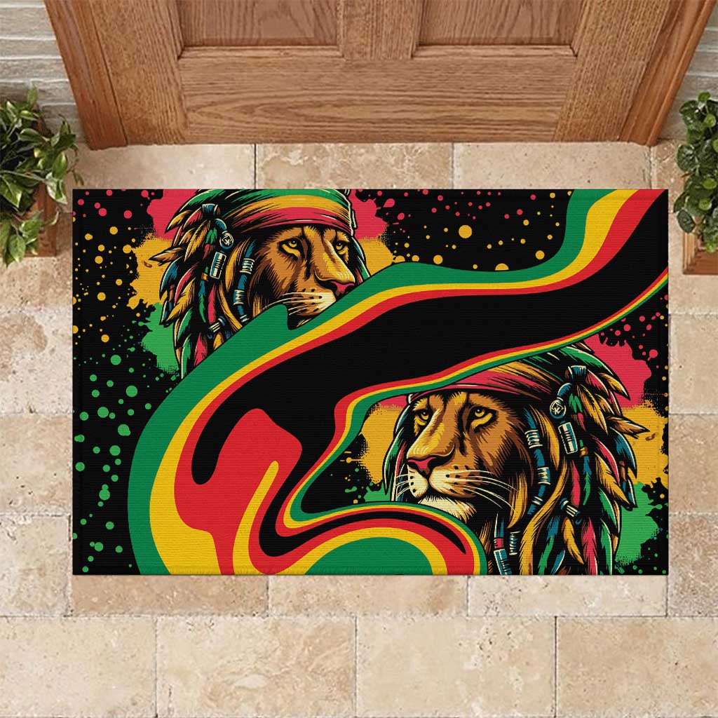 Proud Afro-Jamaicans Rasta Lion Rubber Doormat Reggae My Soul