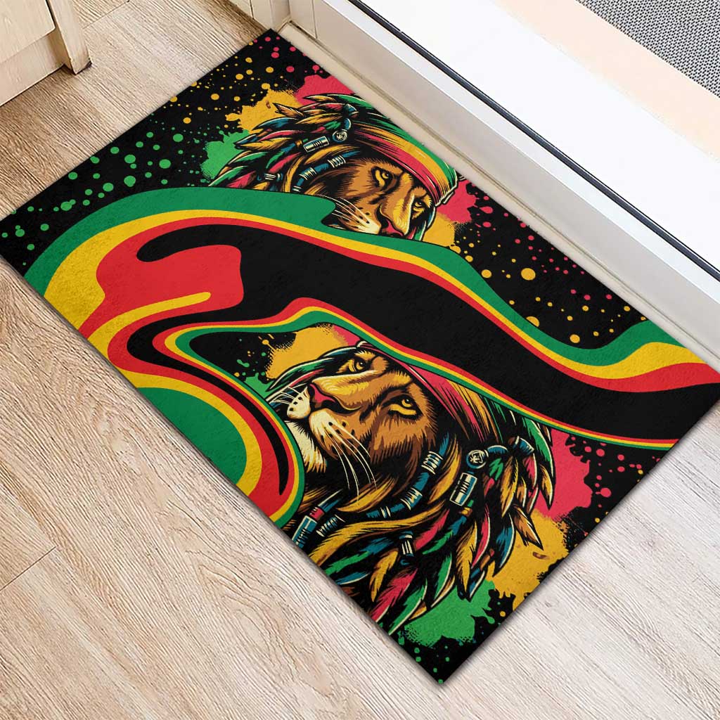 Proud Afro-Jamaicans Rasta Lion Rubber Doormat Reggae My Soul