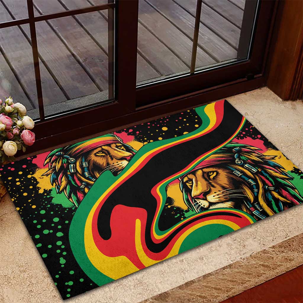 Proud Afro-Jamaicans Rasta Lion Rubber Doormat Reggae My Soul