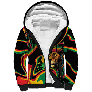 Proud Afro-Jamaicans Rasta Lion Sherpa Hoodie Reggae My Soul