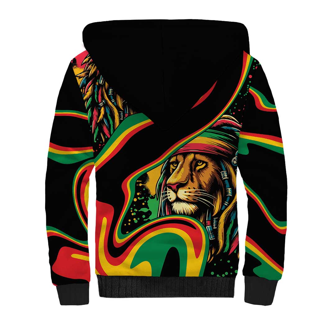 Proud Afro-Jamaicans Rasta Lion Sherpa Hoodie Reggae My Soul