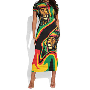 Proud Afro-Jamaicans Rasta Lion Short Sleeve Bodycon Dress Reggae My Soul LT9