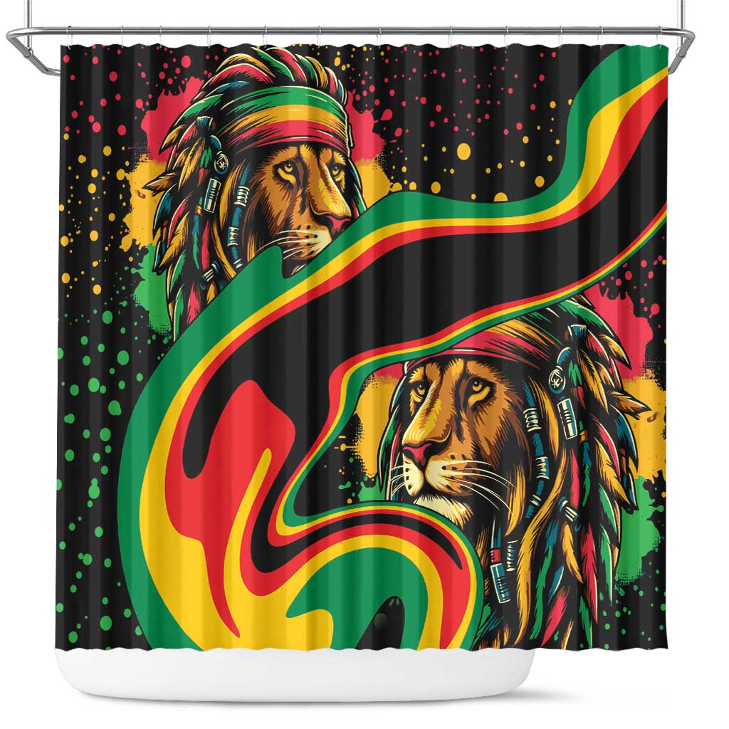 Proud Afro-Jamaicans Rasta Lion Shower Curtain Reggae My Soul