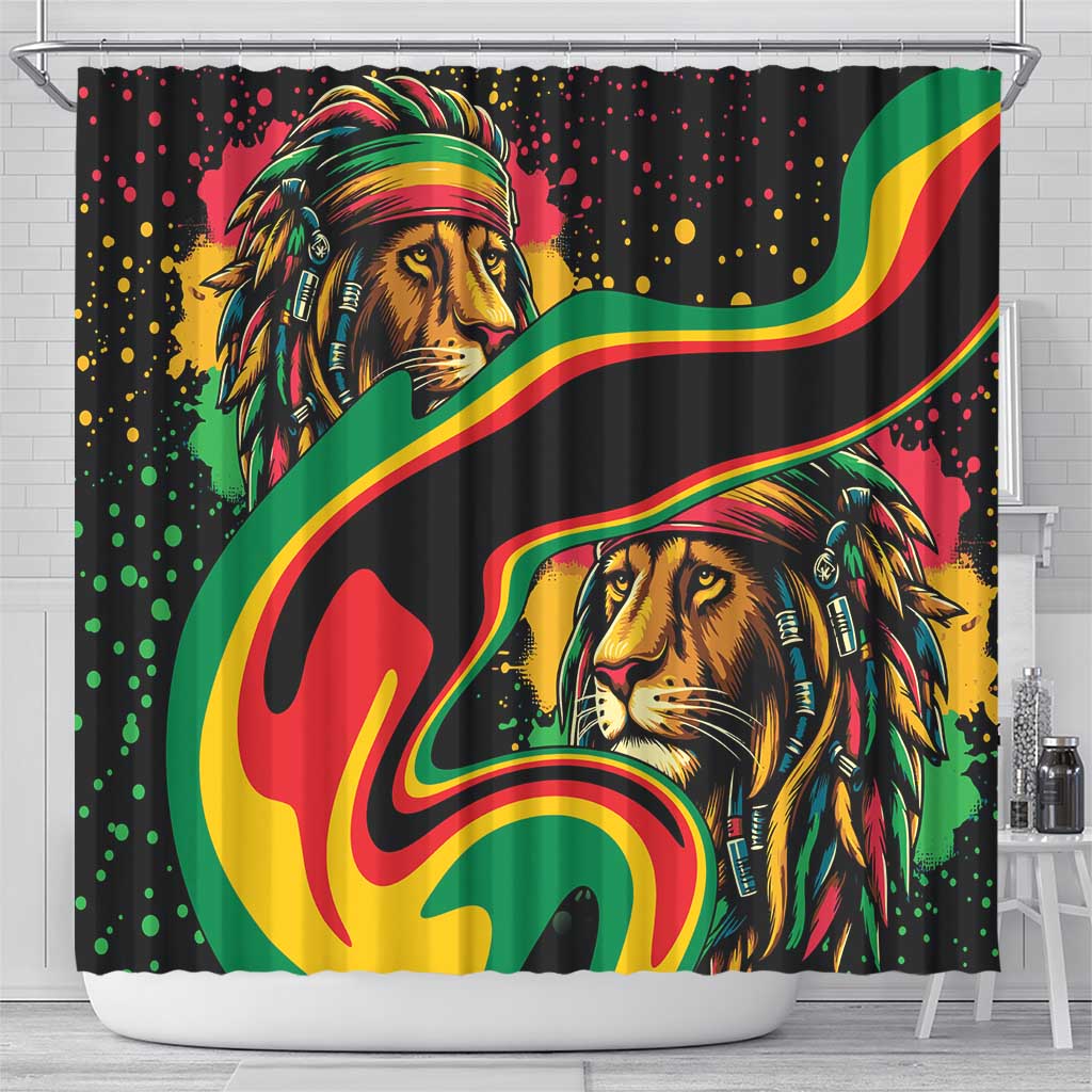 Proud Afro-Jamaicans Rasta Lion Shower Curtain Reggae My Soul
