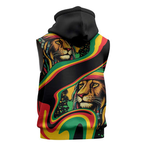 Proud Afro-Jamaicans Rasta Lion Sleeveless Hoodie Reggae My Soul - African Pride