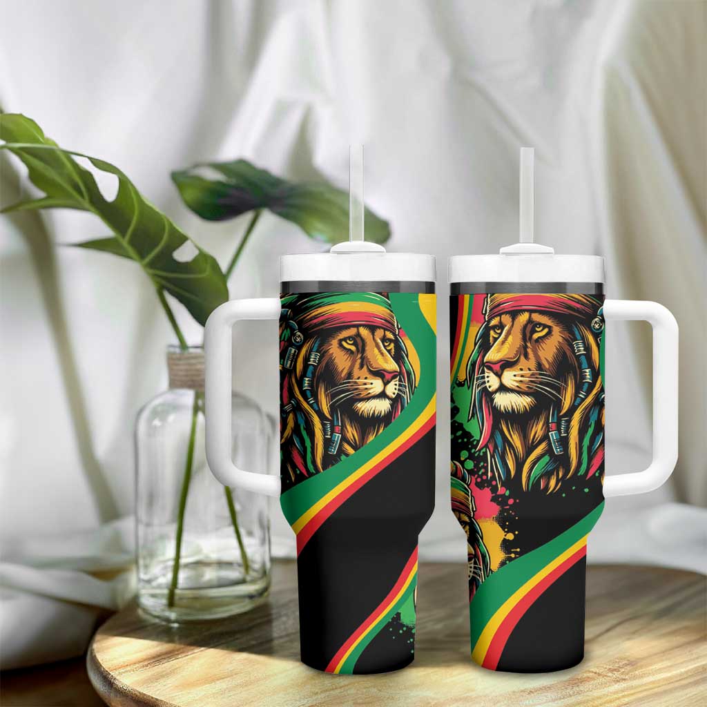 Proud Afro-Jamaicans Rasta Lion Tumbler With Handle Reggae My Soul