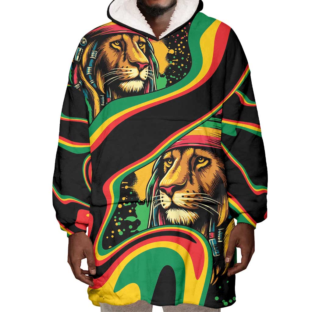 Proud Afro-Jamaicans Rasta Lion Wearable Blanket Hoodie Reggae My Soul